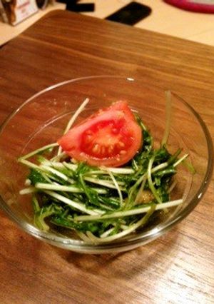 水菜に合う♪ごま油のにんにくドレッシング-レシピのメイン写真