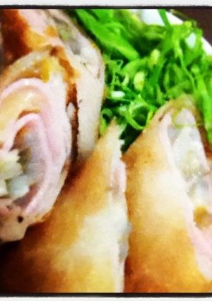 簡単！ゴボウハムの酒粕チーズからし春巻-レシピのメイン写真