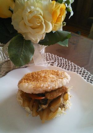 おうちにあるもので♪簡単ライスバーガー-レシピのメイン写真