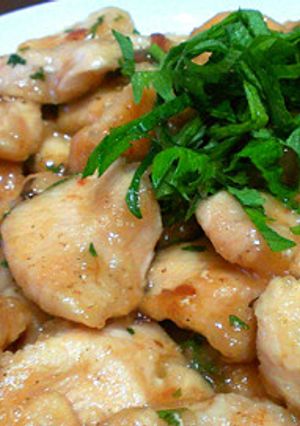 鶏胸肉の梅しそあん炒め-レシピのメイン写真