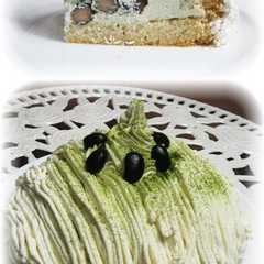 รูปของ 抹茶黒豆米粉ケーキ(ドーム型)