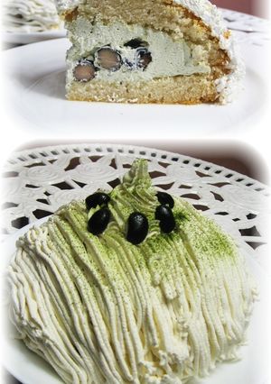 抹茶黒豆米粉ケーキ(ドーム型)-レシピのメイン写真