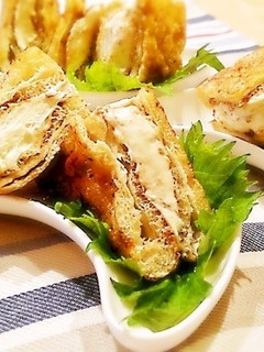 おつまみにも☆油揚げクリームチーズサンド-レシピのメイン写真