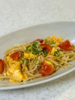ダイエットにも♪トマトと卵のもやし炒め-レシピのメイン写真