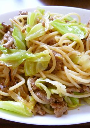 ルクエで時短♪キャベツの塩麹パスタ-レシピのメイン写真