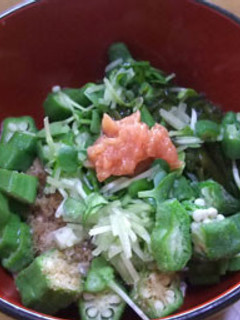 私の昼定番~納豆と生オクラたち-レシピのメイン写真