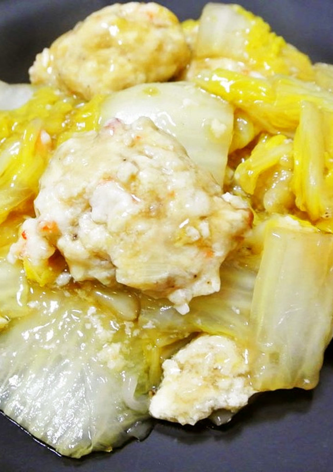 ふわふわエビとうふだんごの白菜あんかけ-レシピのメイン写真