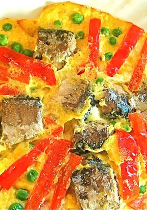 さんま缶のスペイン風オムレツ-レシピのメイン写真