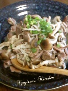 砂肝とキノコのにんにく炒め-レシピのメイン写真