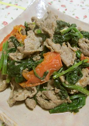 バターでガッツリ牛肉とほうれん草の炒め物-レシピのメイン写真