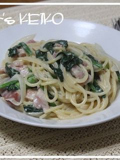 ほうれん草とベーコンのクリームスパゲティ-レシピのメイン写真