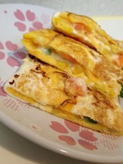 卵1個で作る✿あと乗せマヨの卵焼き-レシピのメイン写真
