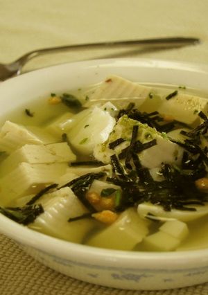 ゆで卵の白身と豆腐でヘルシー茶漬け♪-レシピのメイン写真