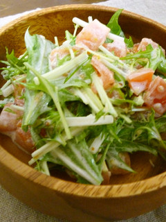 簡単☆水菜トマトサラダ-レシピのメイン写真
