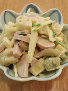 水菜とハムのマカロニサラダ-レシピのメイン写真