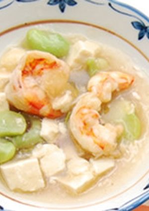 クルマエビとそら豆の豆腐あんかけ-レシピのメイン写真