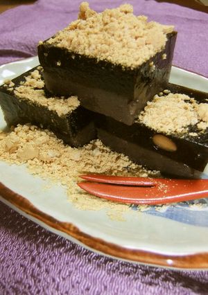 絶品！黒豆と粒あんのゼリー♪きなこ添え♡-レシピのメイン写真