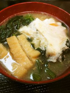 *朝食に*ほうれん草と卵の味噌汁*-レシピのメイン写真