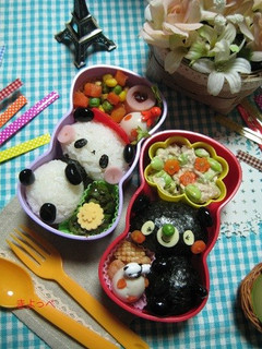 黒豆で簡単☆パンダさんおにぎり-レシピのメイン写真