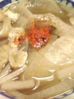 「鬼平風」鶏大根ひとりレンジ鍋(殿様風)-レシピのメイン写真