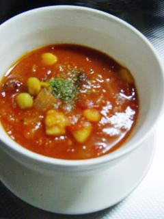 簡単バージョン・お豆とトマトのミネストローネ風スープ☆-レシピのメイン写真