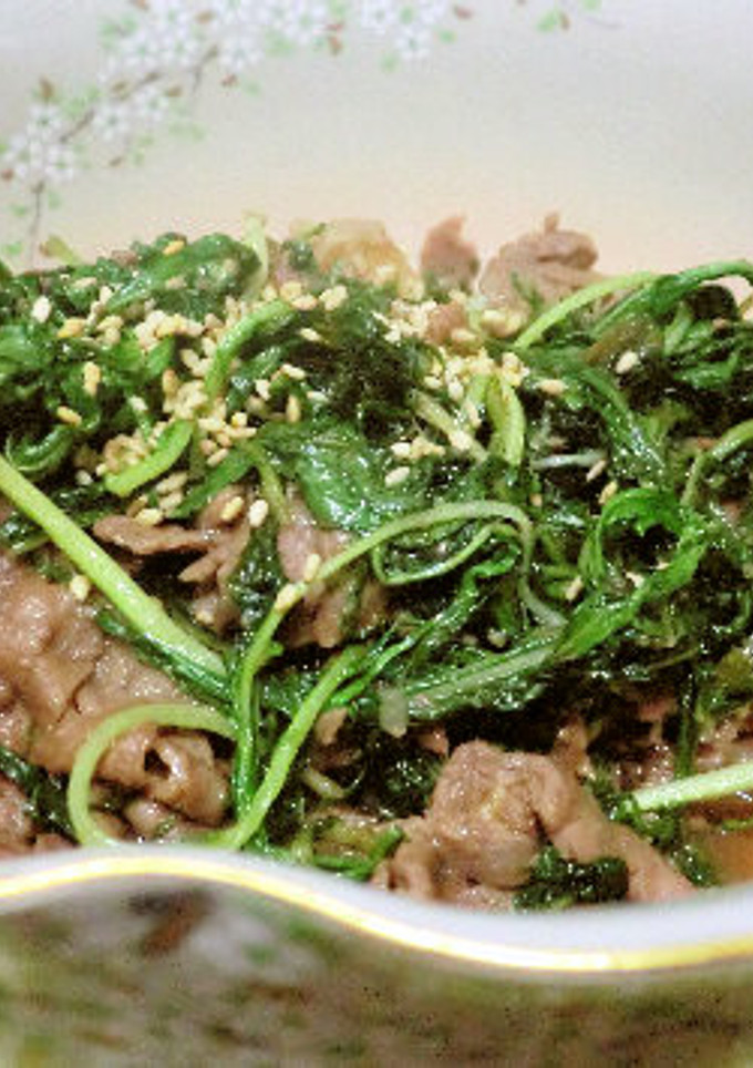 旬の水菜と牛肉のしょうゆ麹煮つけ-レシピのメイン写真