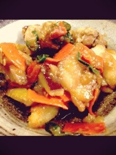 鶏肉とさつまいものオイスター炒め-レシピのメイン写真