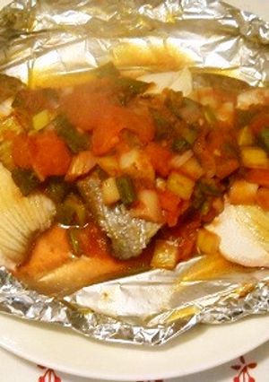ブリのホイル焼き・トマト＆赤ワインソース-レシピのメイン写真