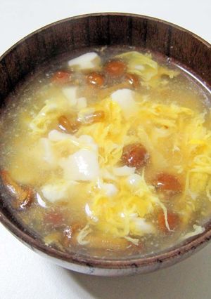 豆腐なめこ卵のコンソメとろスープ-レシピのメイン写真