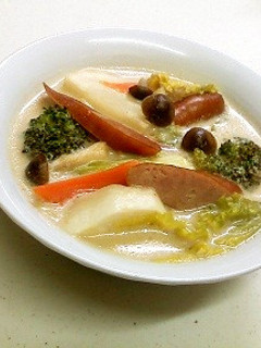 食べる生姜豆乳味噌スープ-レシピのメイン写真