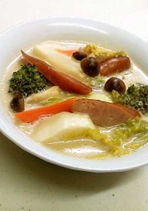 食べる生姜豆乳味噌スープ-レシピのメイン写真