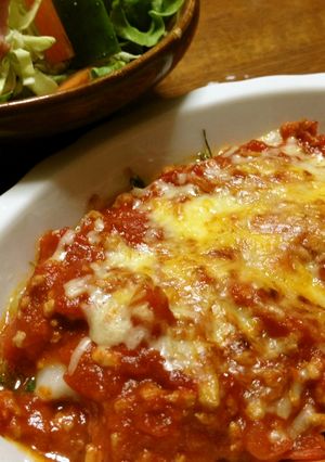 ミートソースで餅グラタン-レシピのメイン写真