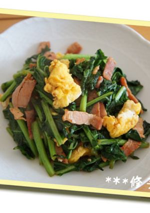 つぼみ菜とベーコンの炒め物-レシピのメイン写真
