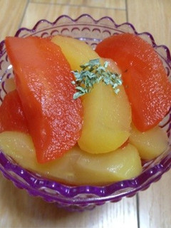 林檎のコンポート(白ワイン・ざくろ)-レシピのメイン写真