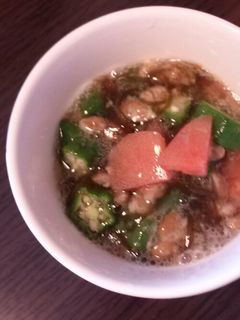 オクラとトマトの納豆もずく-レシピのメイン写真