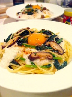 山芋+ほうれん草+きのこ お月見パスタ-レシピのメイン写真
