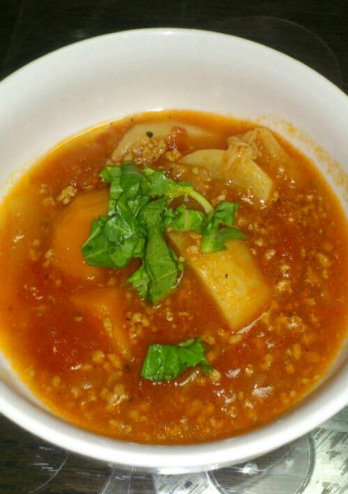 挽き肉とカブのトマト煮？スープ？-レシピのメイン写真