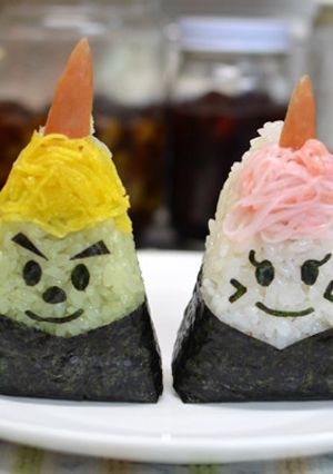 節分に△鬼さん恵方巻きー鬼キャラ表情色々-レシピのメイン写真