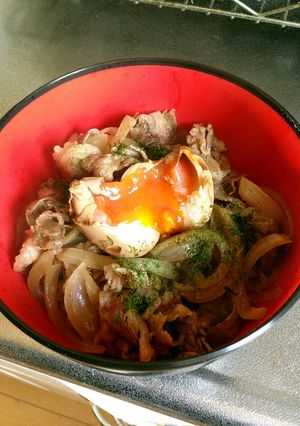 ノンオイルごまドレ味牛丼-レシピのメイン写真