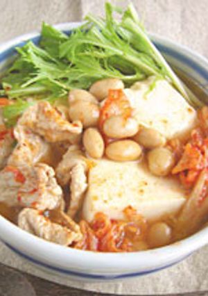 蒸し大豆と豆腐のキムチスープ-レシピのメイン写真
