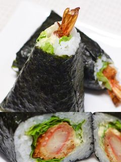 節分に☆おにぎり型deエビフライ恵方巻き-レシピのメイン写真