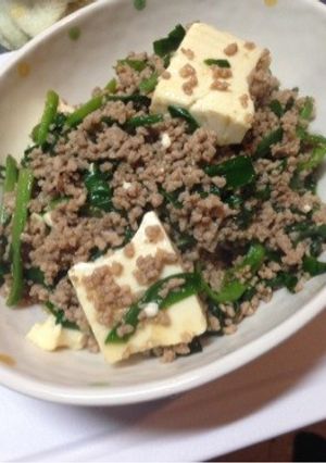 ひき肉ニラ豆腐-レシピのメイン写真