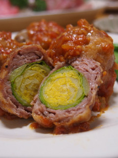 肉巻き芽キャベツのトマトソース煮込み-レシピのメイン写真