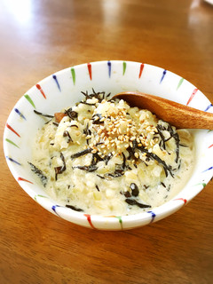 ひじき煮が残ったら♪レンジで豆乳リゾット-レシピのメイン写真