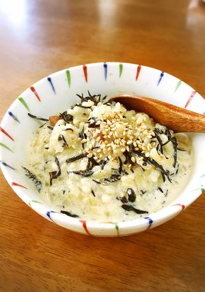 ひじき煮が残ったら♪レンジで豆乳リゾット-レシピのメイン写真