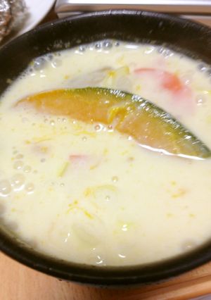 ほっこり優しい味☆かぼちゃ豆乳白味噌汁☆-レシピのメイン写真