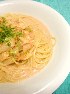 ウチのズボラ飯❤キムチ豆乳スープパスタ❤-レシピのメイン写真