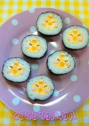 節分 キスケ＊飾り巻き寿司 キャラ弁-レシピのメイン写真
