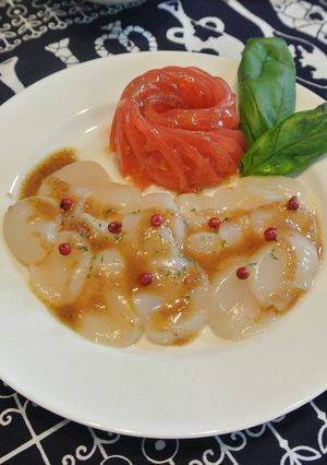 トマトのバラと帆立のカルパッチョ-レシピのメイン写真