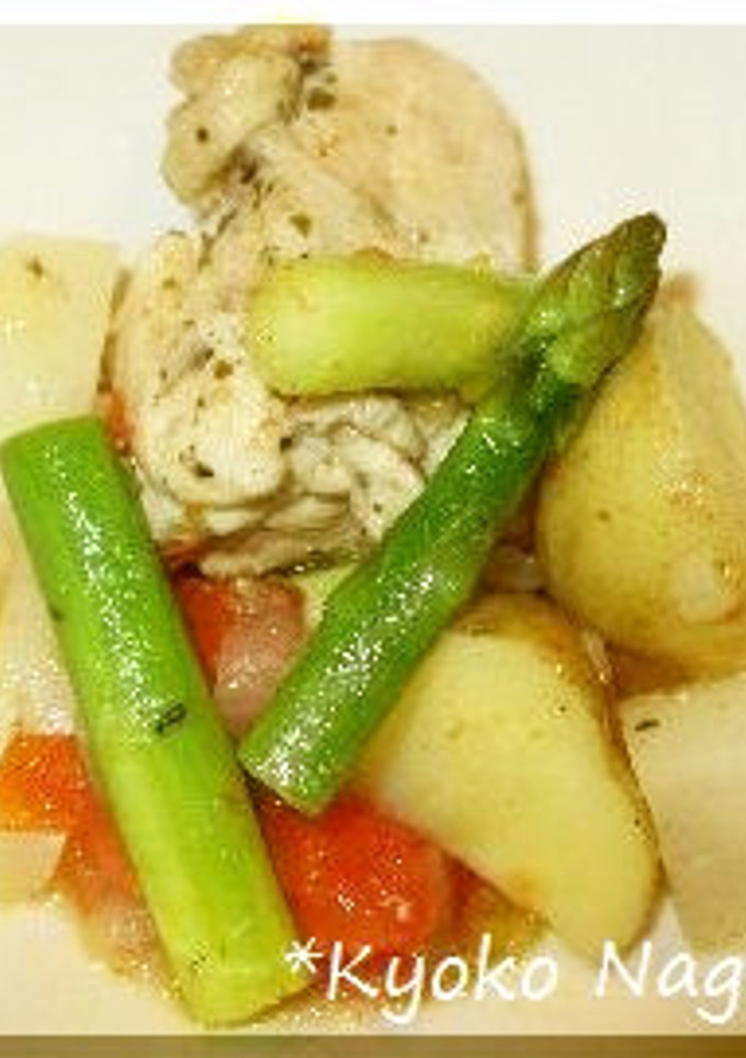 *野菜たっぷりの蒸し鶏・柚子風味*-レシピのメイン写真